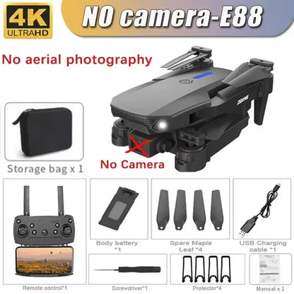 🚁 Professional E88 Drone – 4K Wide-Angle Camera | Foldable RC FPV Quadrotor