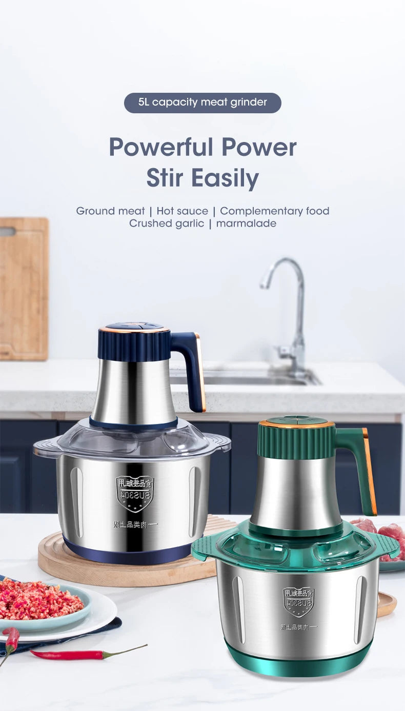 5L Electric Meat Grinder & Food Chopper
