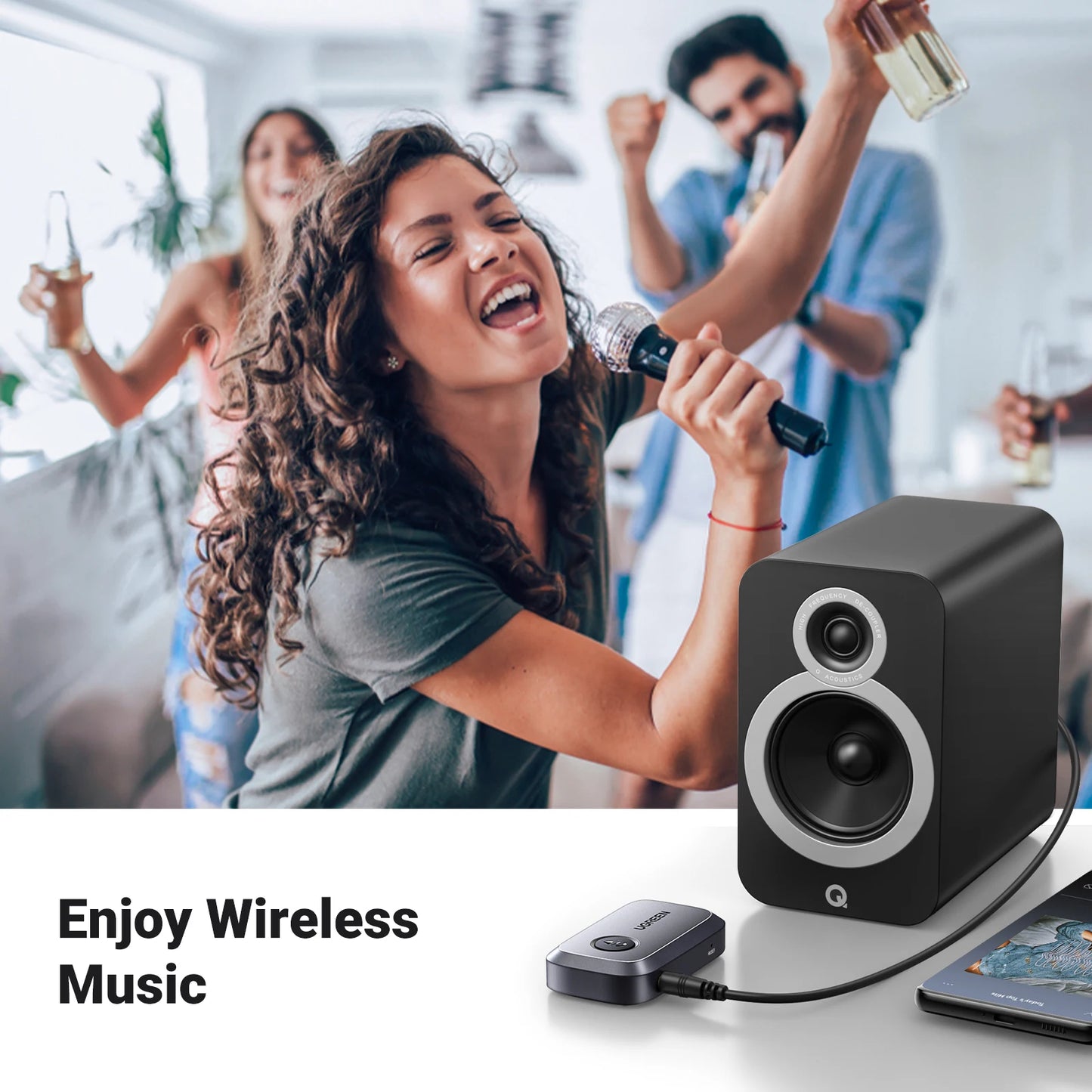 🎧 UGREEN Bluetooth Audio Receiver – Wireless Car Adapter with 3.5mm Jack & Mic
