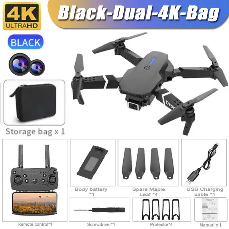 🚁 Professional E88 Drone – 4K Wide-Angle Camera | Foldable RC FPV Quadrotor