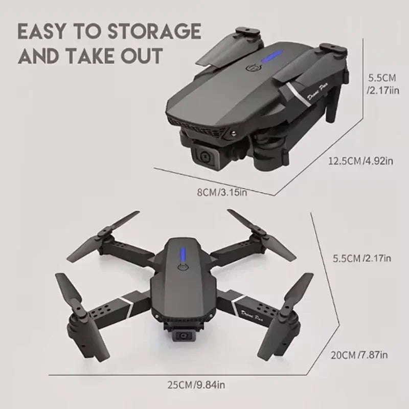 🚁 Professional E88 Drone – 4K Wide-Angle Camera | Foldable RC FPV Quadrotor