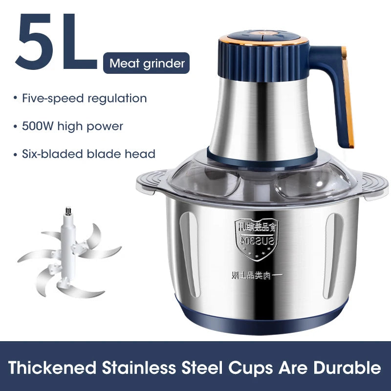 5L Electric Meat Grinder & Food Chopper