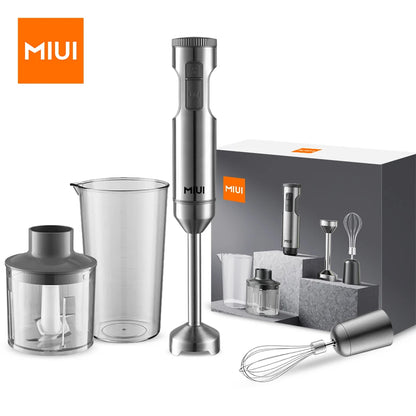 MIUI 4-in-1 Hand Blender – 1000W Immersion Stick Mixer with Beaker, Processor & Whisk