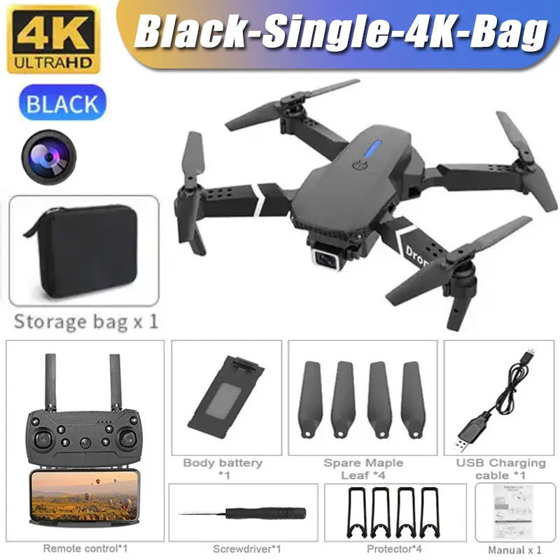 🚁 Professional E88 Drone – 4K Wide-Angle Camera | Foldable RC FPV Quadrotor