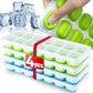 Silicone Ice Cube Tray with Lid – 14 Square Cubes