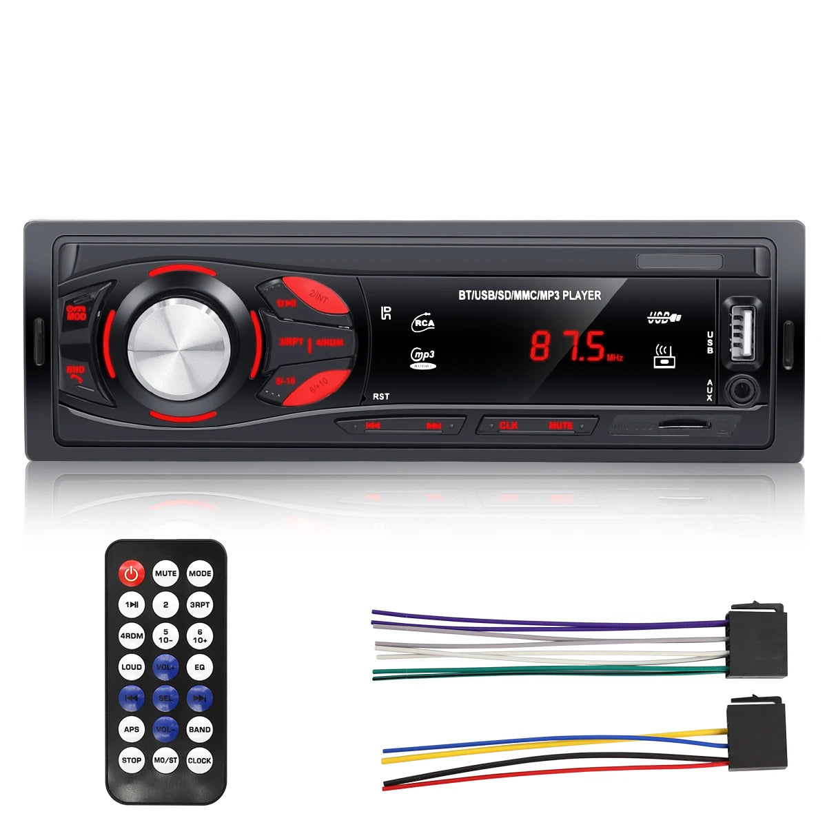 🚗 HIVOZ Bluetooth Car Stereo – 4x15W FM Radio MP3 Player with Hands-Free Calling