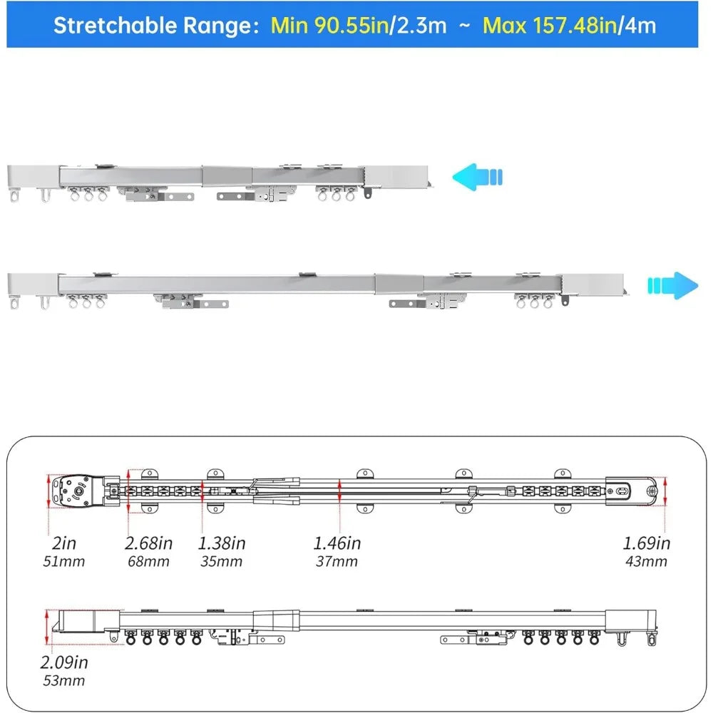 Smart Ceiling-Mounted Electric Curtain System