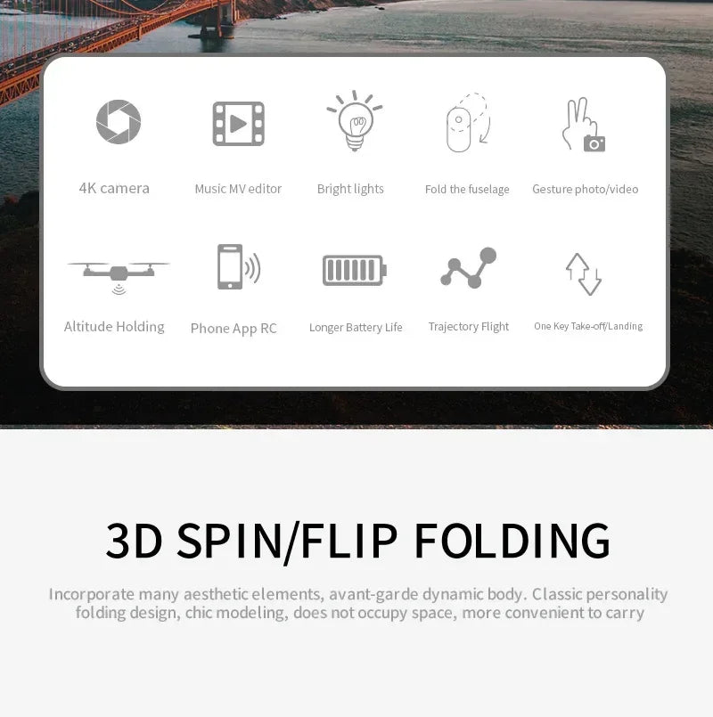 E88 Pro 4K Dual Camera Foldable RC Drone