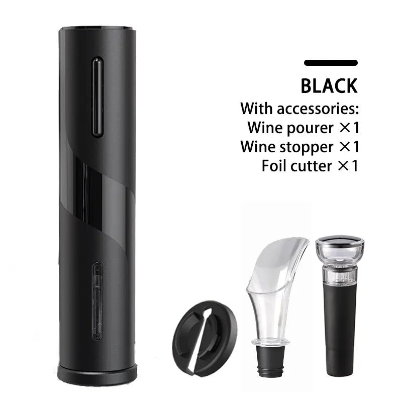 Electric Wine Opener – Automatic Corkscrew with Foil Cutter for Red Wine Bottles