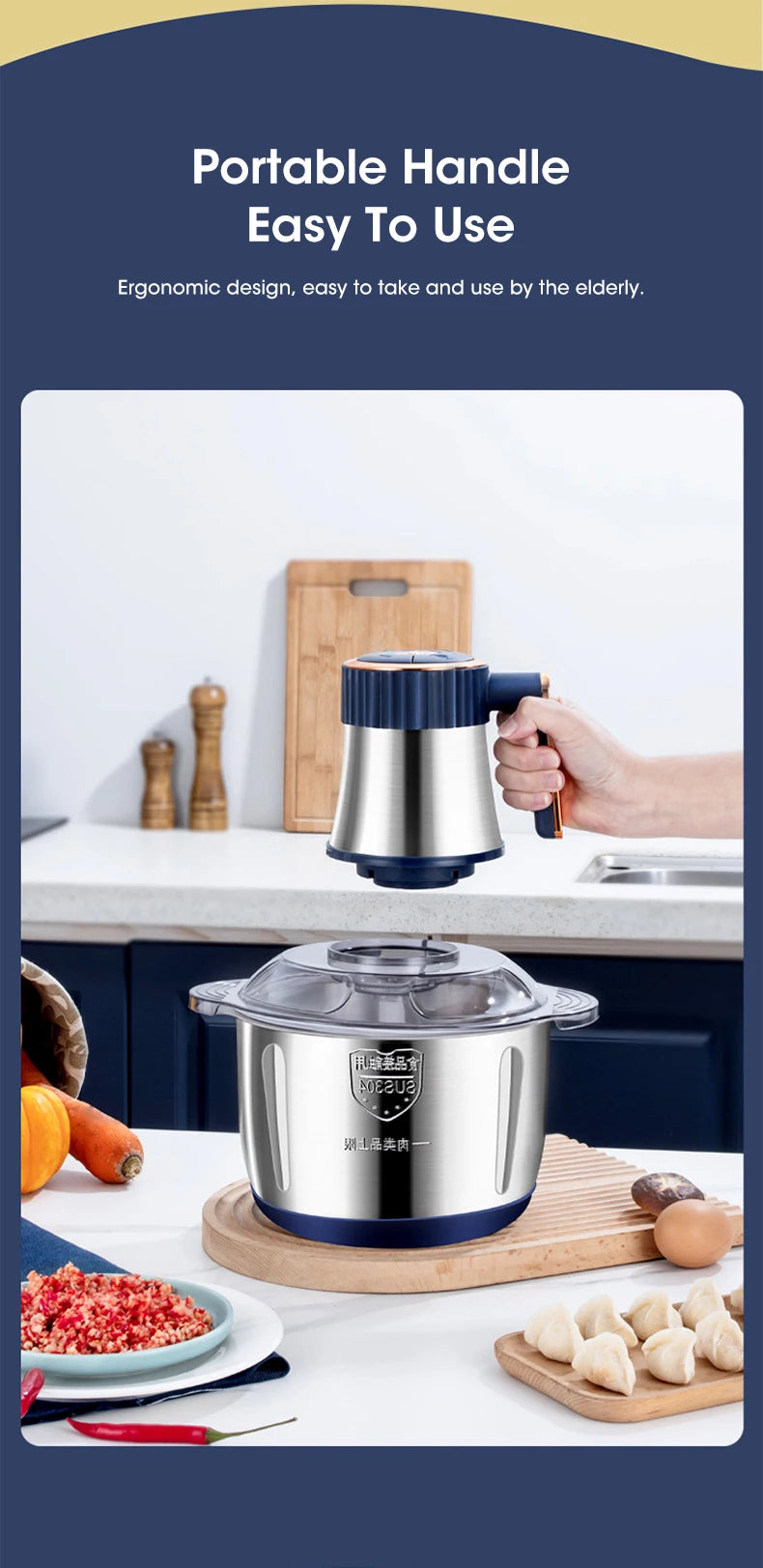 5L Electric Meat Grinder & Food Chopper