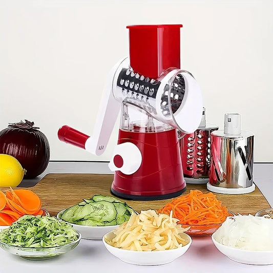 Manual Vegetable Cutter & Slicer with 3 Drums