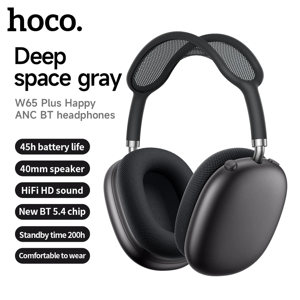 HOCO W65 Plus ANC Noise Reduction Bluetooth Headphones: