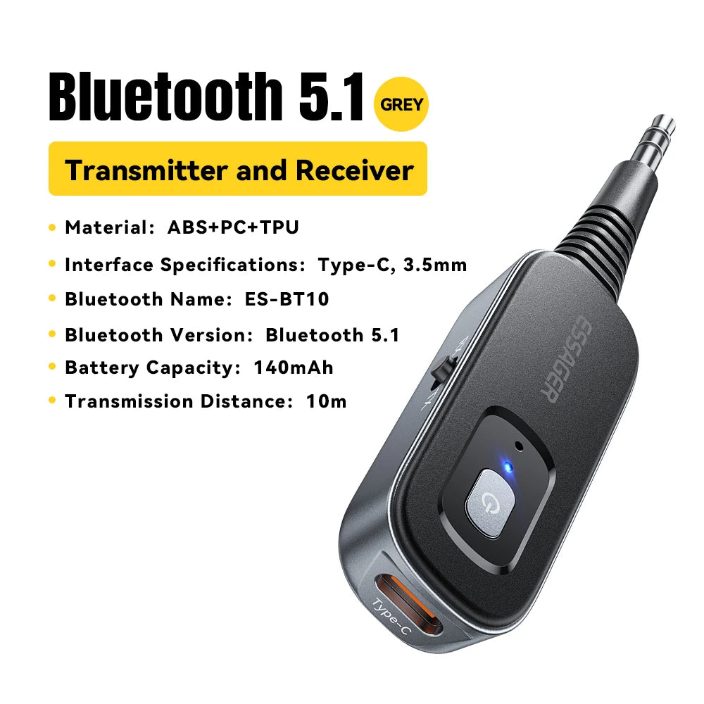 Essager 2-in-1 Bluetooth 5.1 Audio Adapter