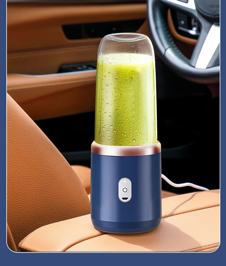 Portable Juicer Cup – USB Rechargeable 6-Blade Smoothie Blender Bottle