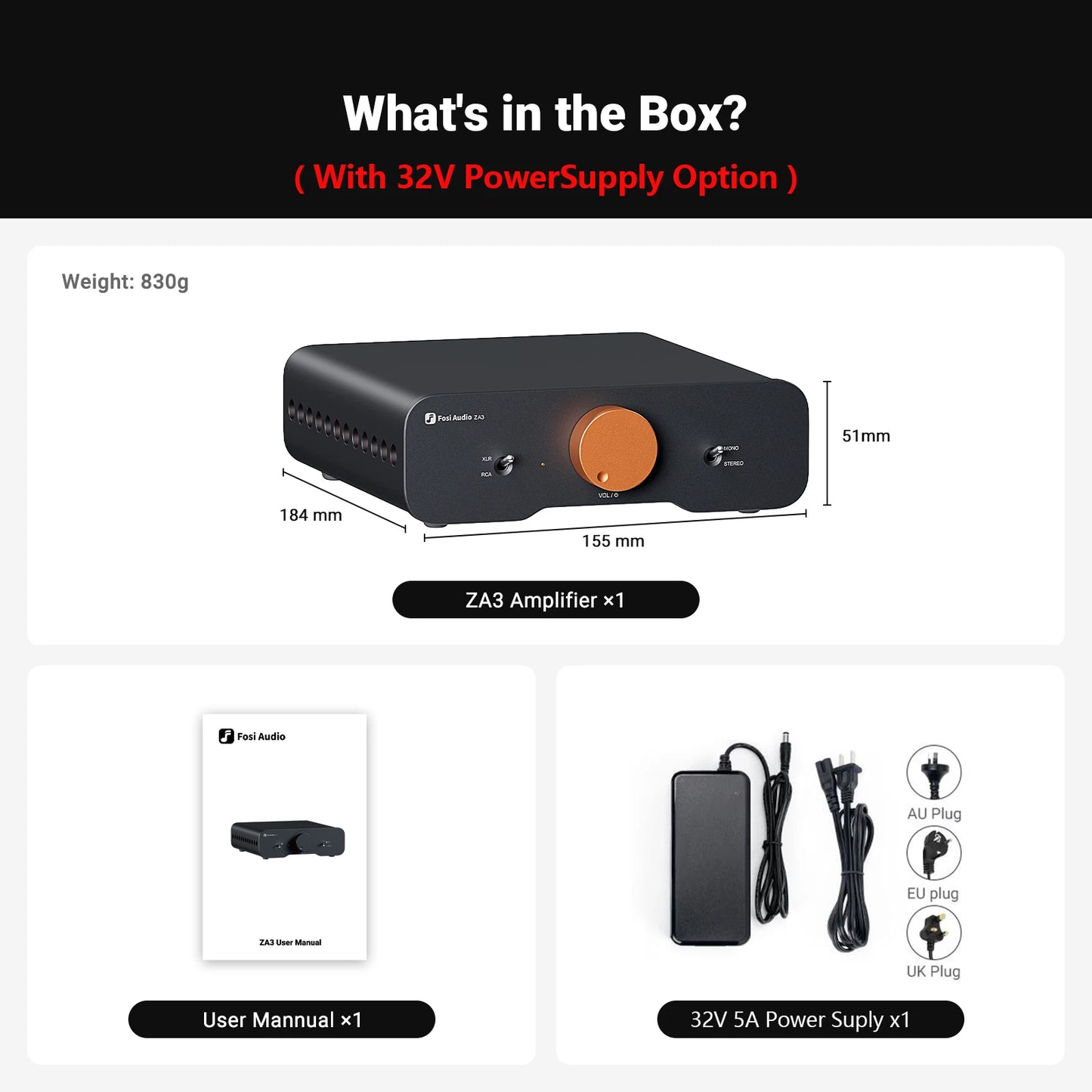 Fosi ZA3 Stereo HiFi Power Amp