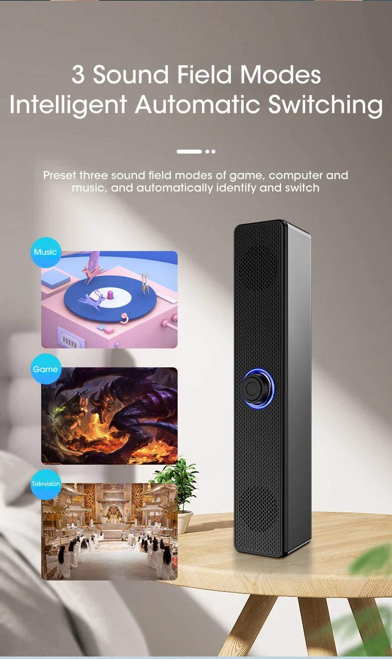 PC Bluetooth Soundbar Speaker – Wired & Wireless