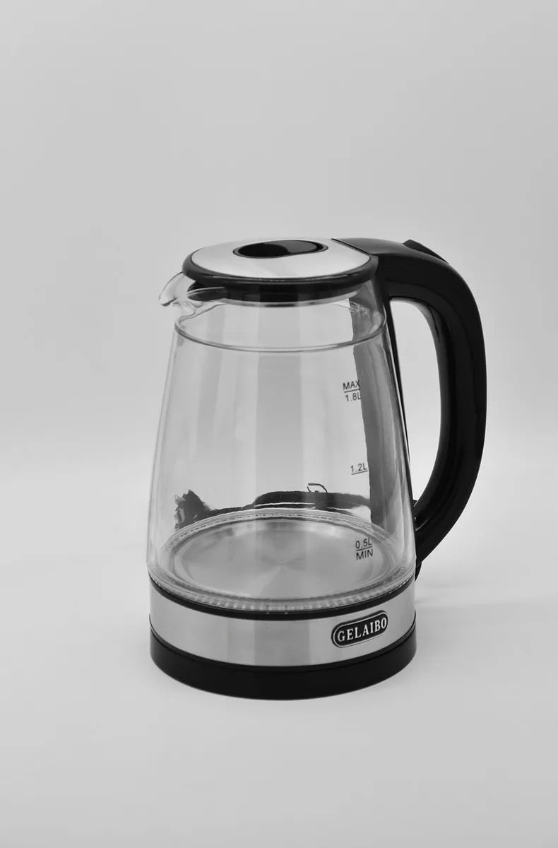 1.8L Electric Kettle Stainless Steel Double Layer Glass Health Preserving Pot Electric Water Heater with Blue Led Light Kitchen