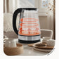 1.8L Electric Kettle Stainless Steel Double Layer Glass Health Preserving Pot Electric Water Heater with Blue Led Light Kitchen
