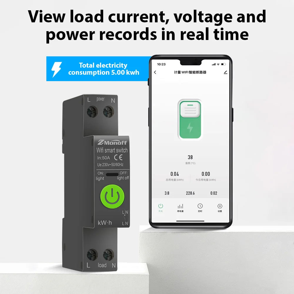 Tuya WiFi Smart Circuit Breaker with Leakage Protection