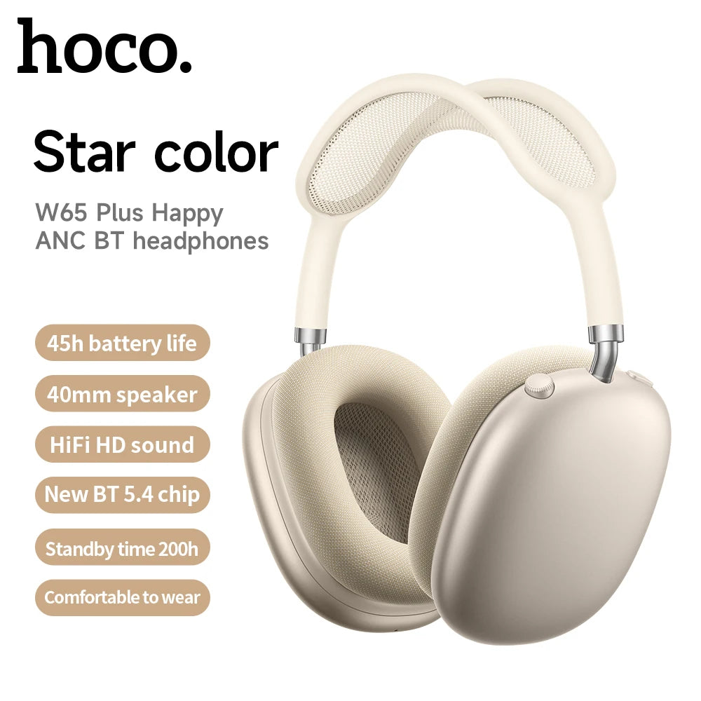 HOCO W65 Plus ANC Noise Reduction Bluetooth Headphones: