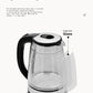 1.8L Electric Kettle Stainless Steel Double Layer Glass Health Preserving Pot Electric Water Heater with Blue Led Light Kitchen