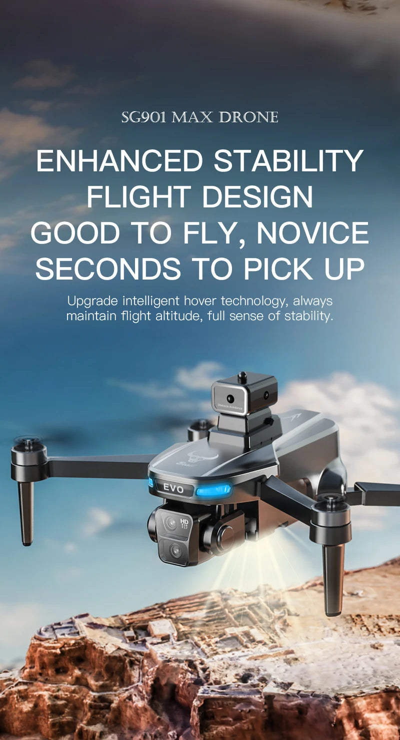 Mini Drone Professional GPS HD Camera Drones 5G WIFI FPV Video 4k UAV 4.5 inch large screen remote control RC Dron SG109 PRO MAX