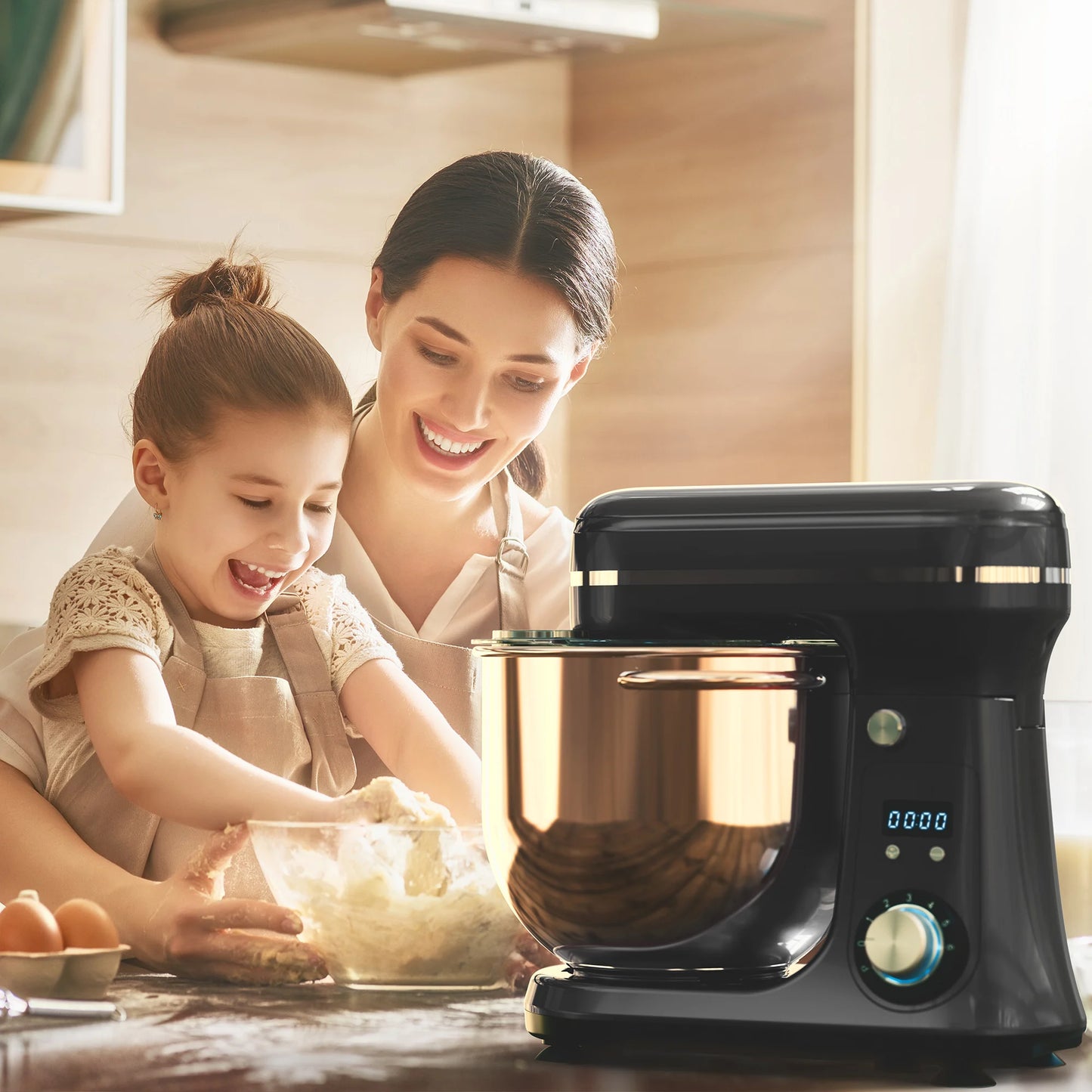 BioloMix 6L Stand Mixer – 1200W, 6-Speed Kitchen Mixer with Whisk, Dough Hook & Blender