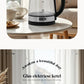 1.8L Electric Kettle Stainless Steel Double Layer Glass Health Preserving Pot Electric Water Heater with Blue Led Light Kitchen