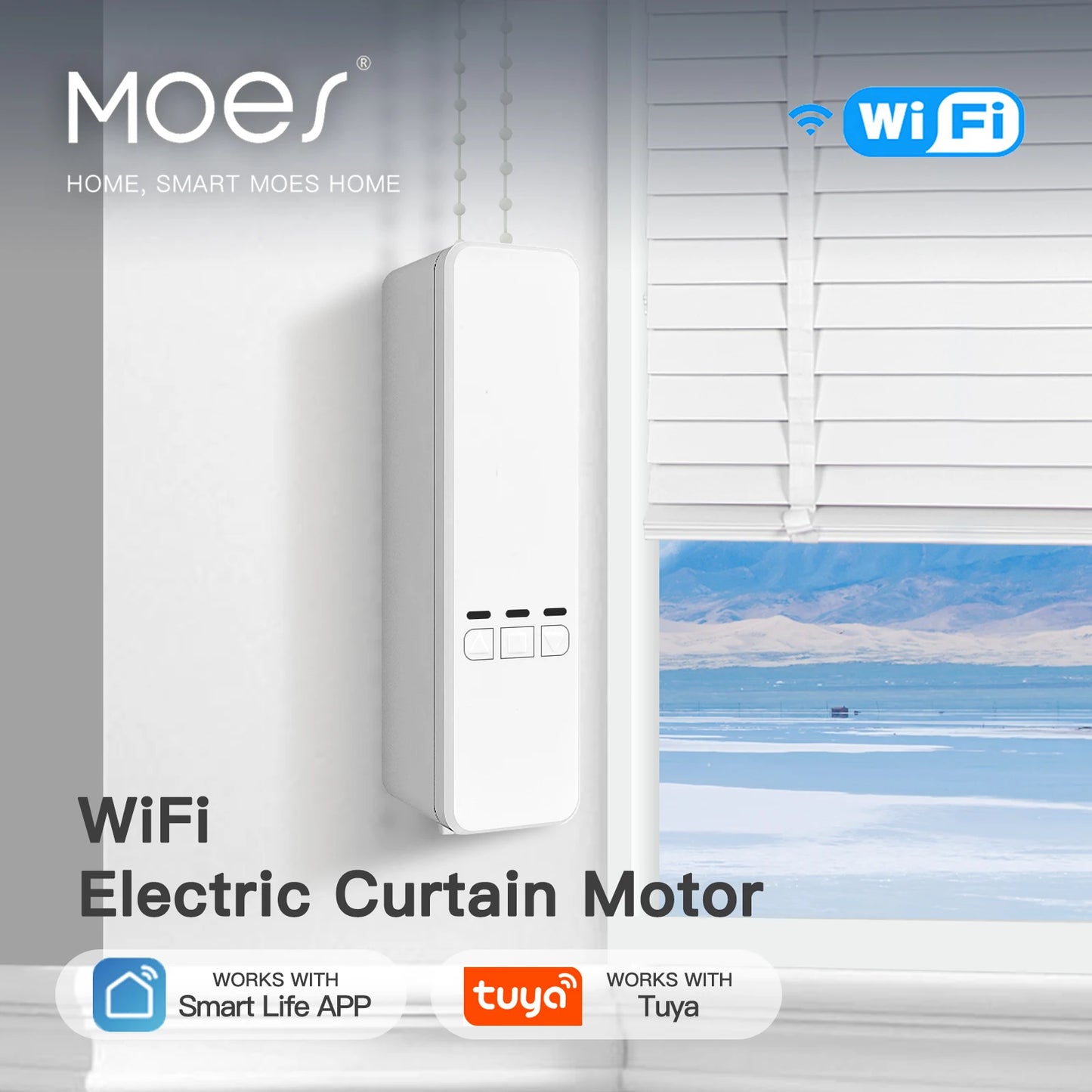 MOES Tuya WiFi Smart Motor Electric Chain Roller Blinds Shade Shutter Drive RF Remote Kit Smart Life App via Alexa/Google Info Draft