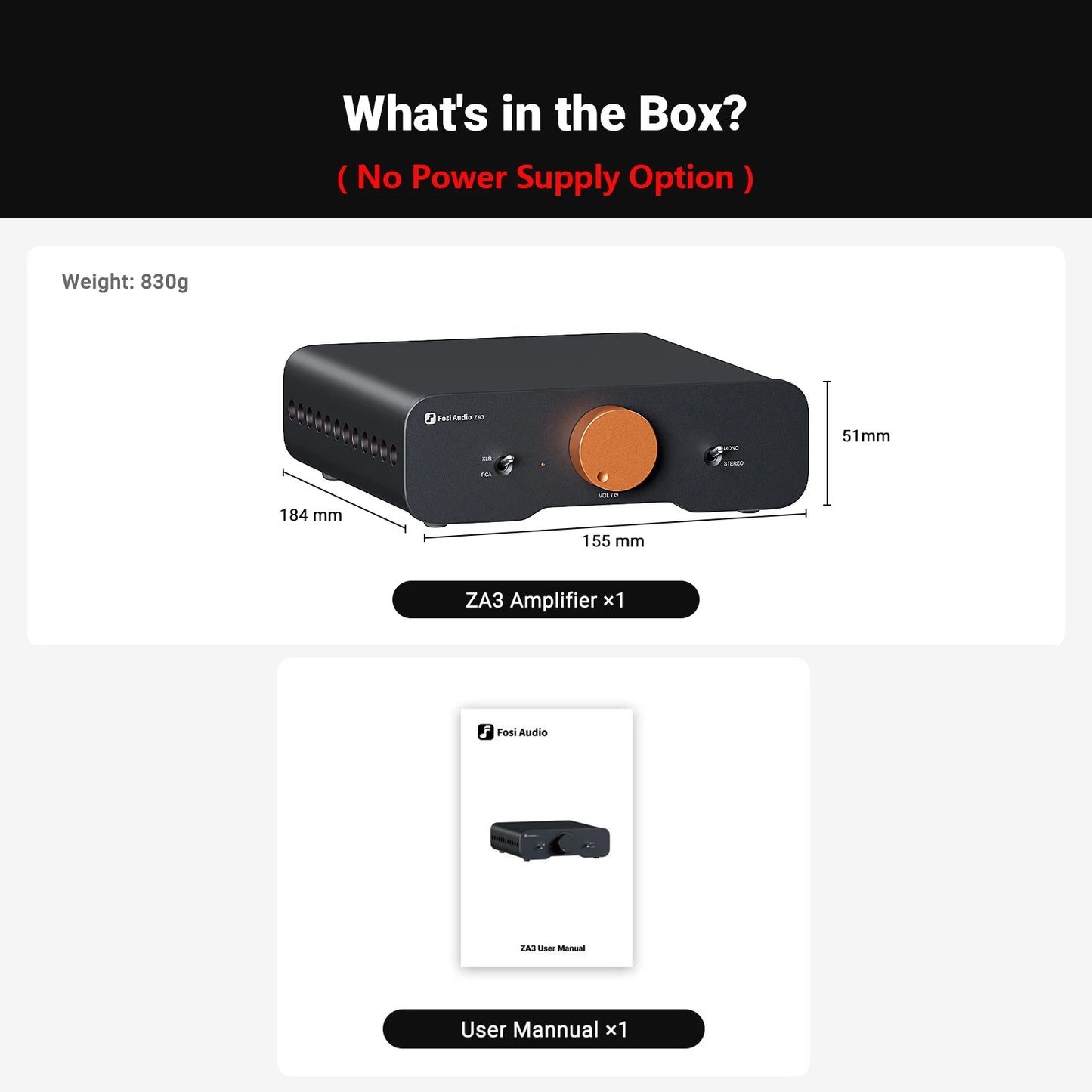 Fosi ZA3 Stereo HiFi Power Amp