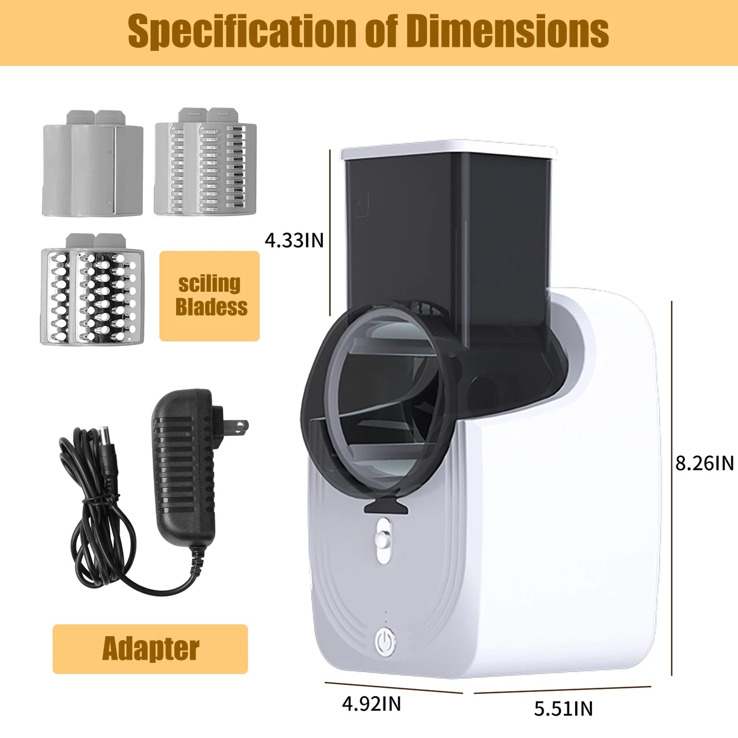 Electric Cheese Grater & Vegetable Slicer – 4-in-1 Salad Maker & Food Processor