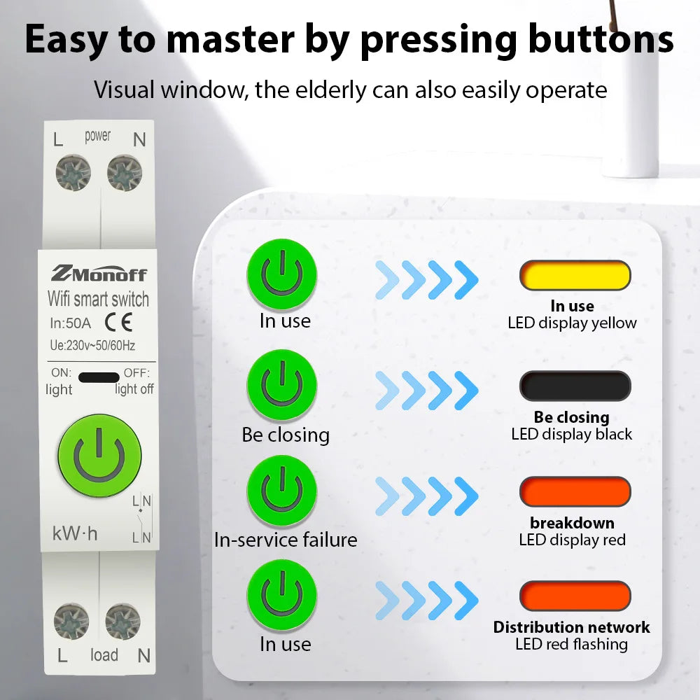 Tuya Smart WiFi Circuit Breaker with Protection
