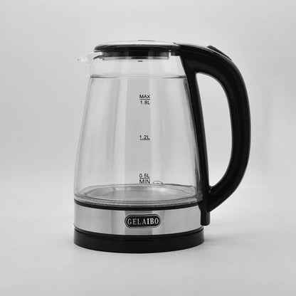 1.8L Electric Kettle Stainless Steel Double Layer Glass Health Preserving Pot Electric Water Heater with Blue Led Light Kitchen