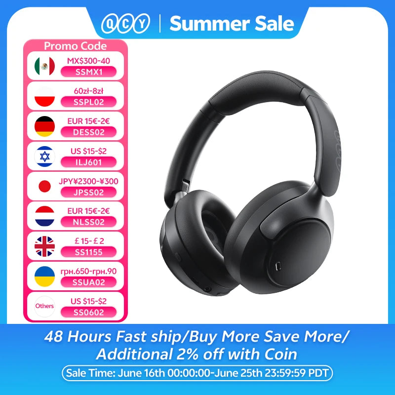 QCY H3 Pro ANC Wireless Headphones