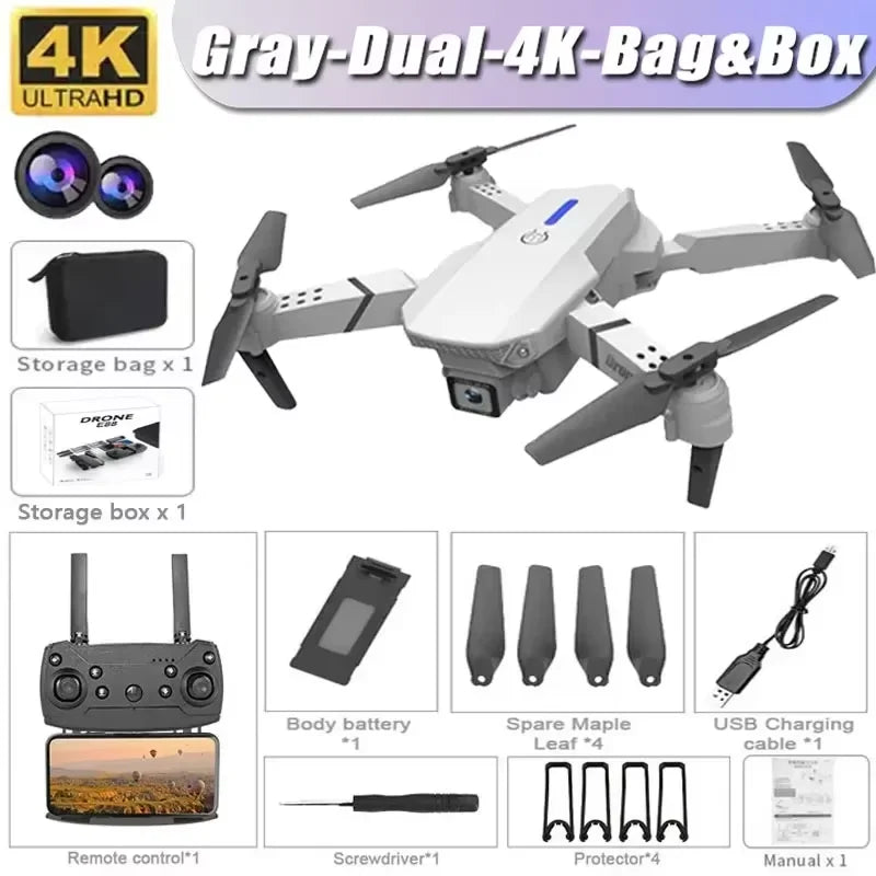 🚁 Professional E88 Drone – 4K Wide-Angle Camera | Foldable RC FPV Quadrotor