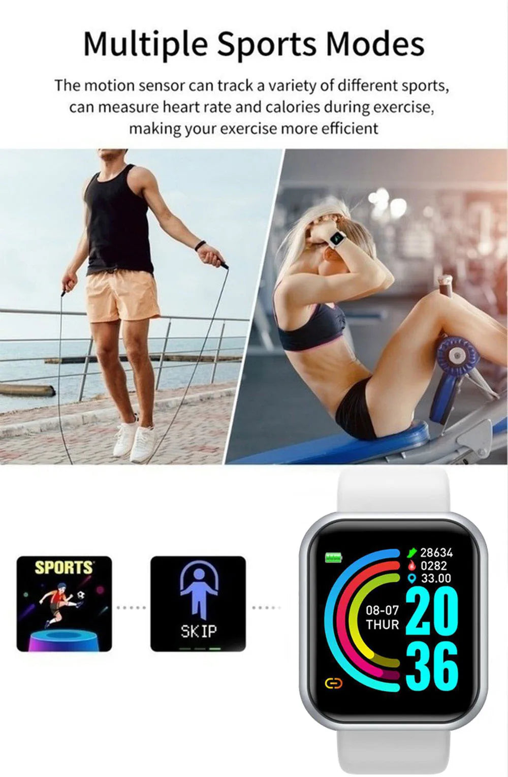 Y68 Multifunctional Bluetooth Smartwatch
