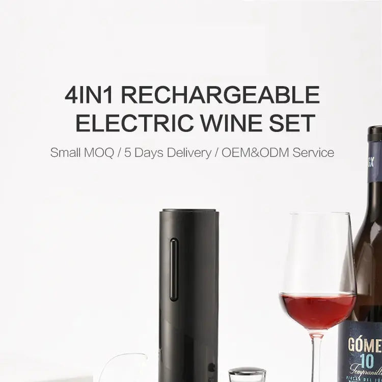 Electric Wine Opener – Automatic Corkscrew with Foil Cutter for Red Wine Bottles