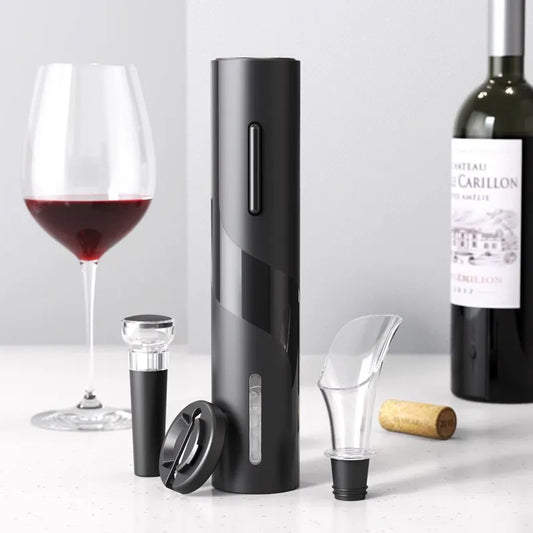 Electric Wine Opener – Automatic Corkscrew with Foil Cutter for Red Wine Bottles