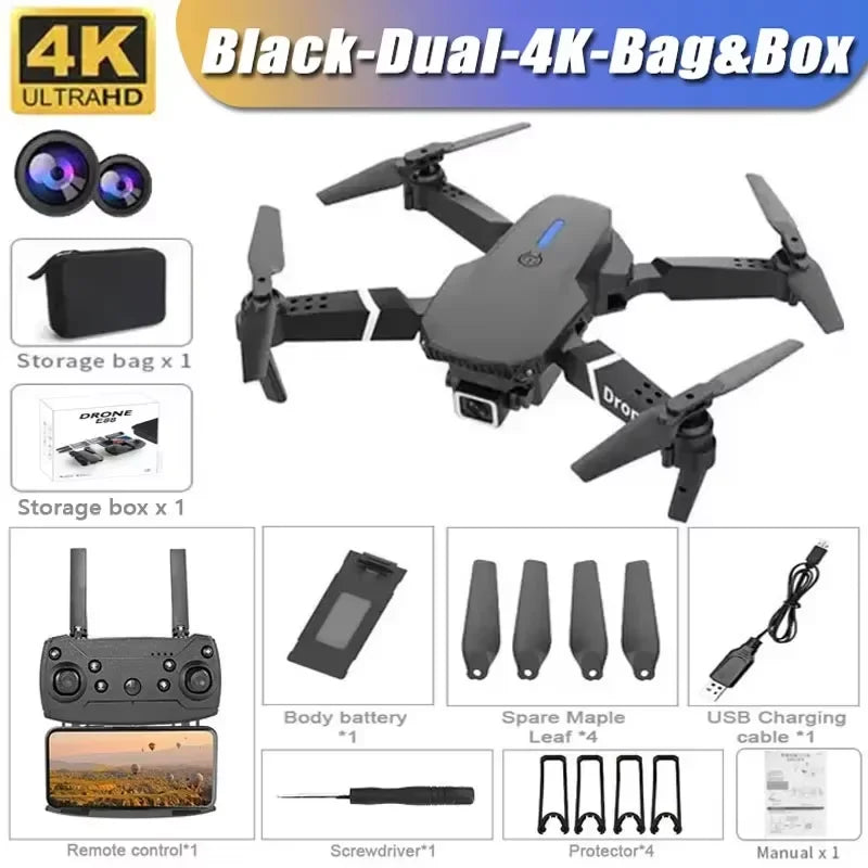 🚁 Professional E88 Drone – 4K Wide-Angle Camera | Foldable RC FPV Quadrotor