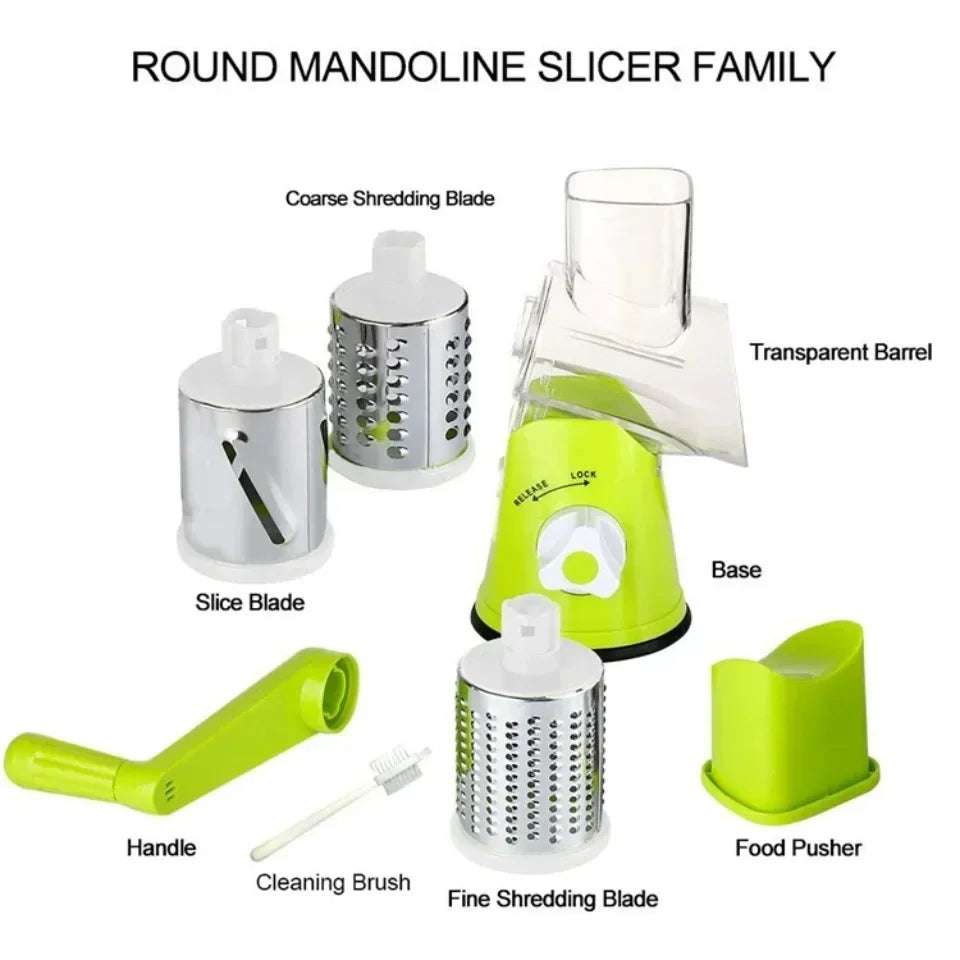 Manual Vegetable Cutter & Slicer with 3 Drums