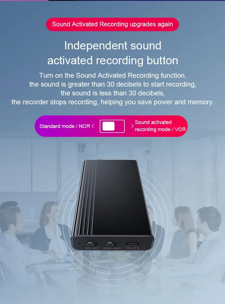 2500mAh Voice-Activated Digital Recorder