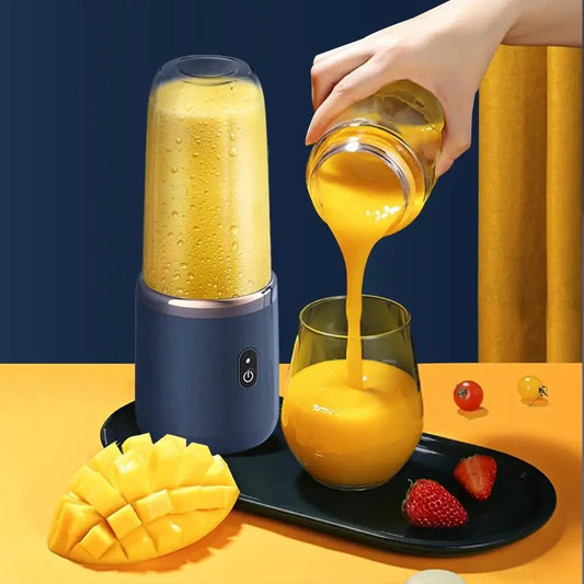 Portable Juicer Cup – USB Rechargeable 6-Blade Smoothie Blender Bottle