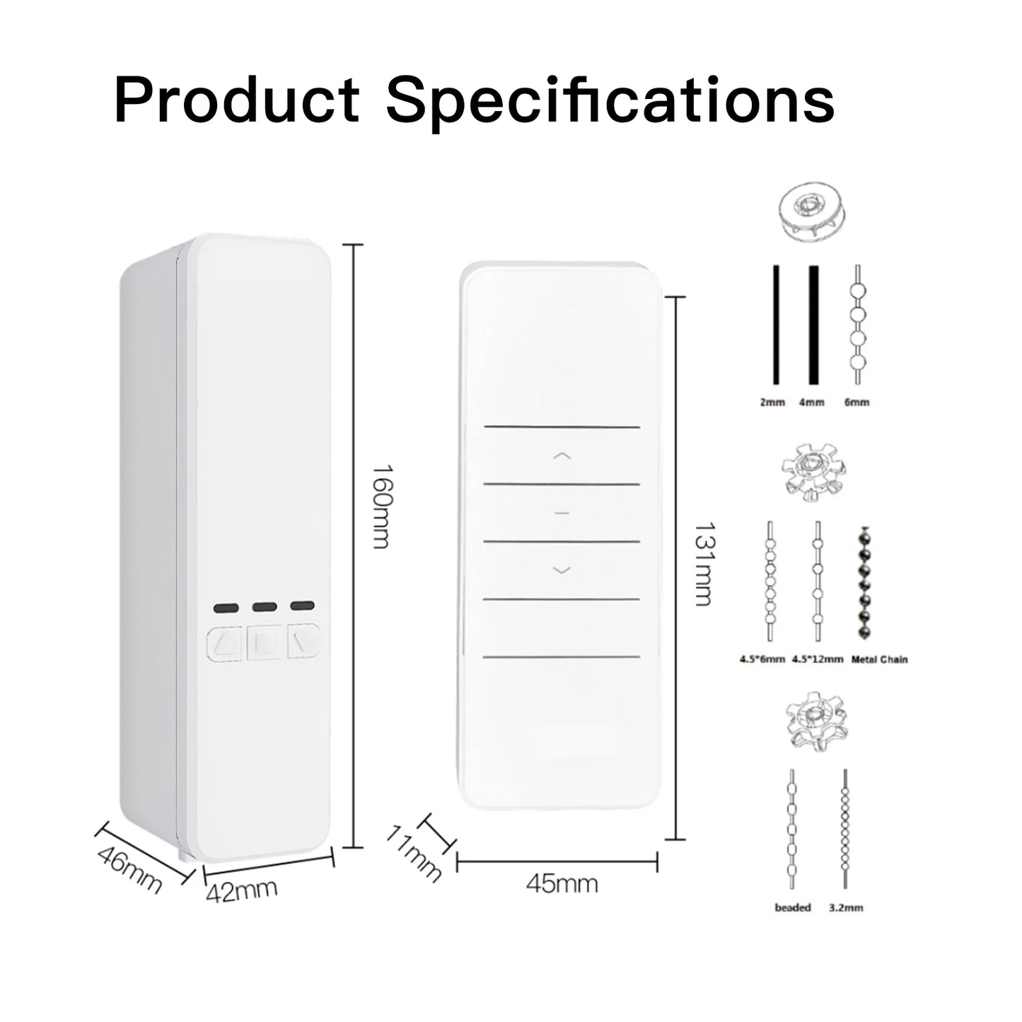 MOES Tuya WiFi Smart Motor Electric Chain Roller Blinds Shade Shutter Drive RF Remote Kit Smart Life App via Alexa/Google Info Draft