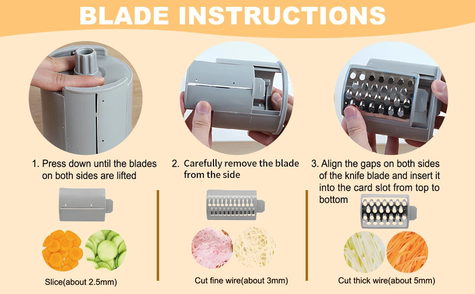 Electric Cheese Grater & Vegetable Slicer – 4-in-1 Salad Maker & Food Processor
