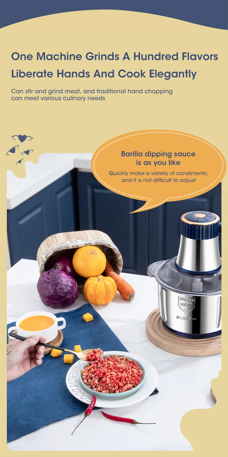 5L Electric Meat Grinder & Food Chopper