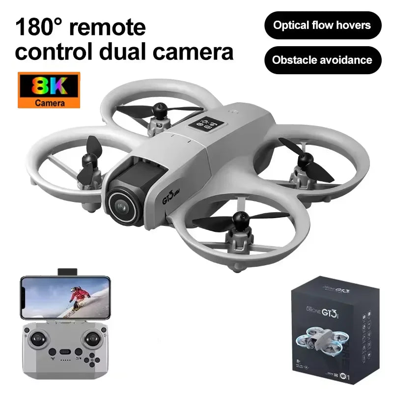 NEW Drones GT3 GPS 8K Professional HD 180° Dual Cameras 5G WIFI Brushless Motors Obstacle Avoidance FPV Foldable Quadcopter Toys