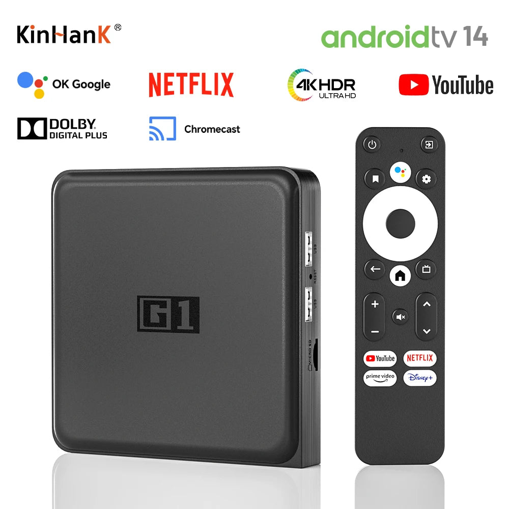 📺 KINHANK G1 Android TV Box – 4K UHD Streaming Media Device with Dolby Vision & WiFi 6