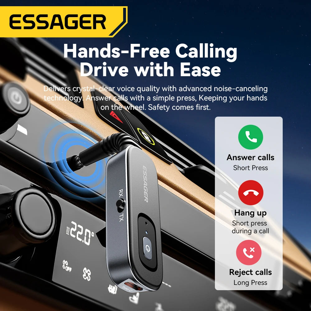 Essager 2-in-1 Bluetooth 5.1 Audio Adapter