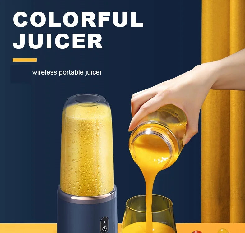 Portable Juicer Cup – USB Rechargeable 6-Blade Smoothie Blender Bottle