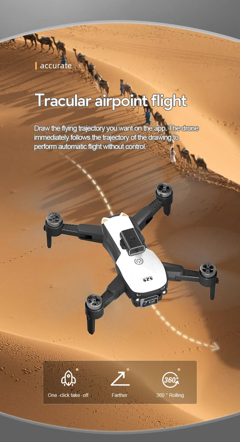 🚁 S2S Mini Drone – 4K/8K HD Camera | Foldable RC Quadcopter with Obstacle Avoidance